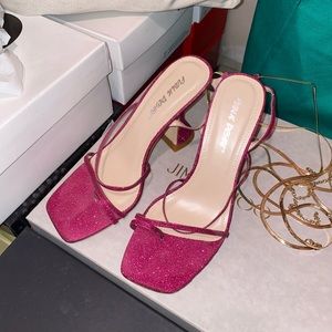 Hot pink mules